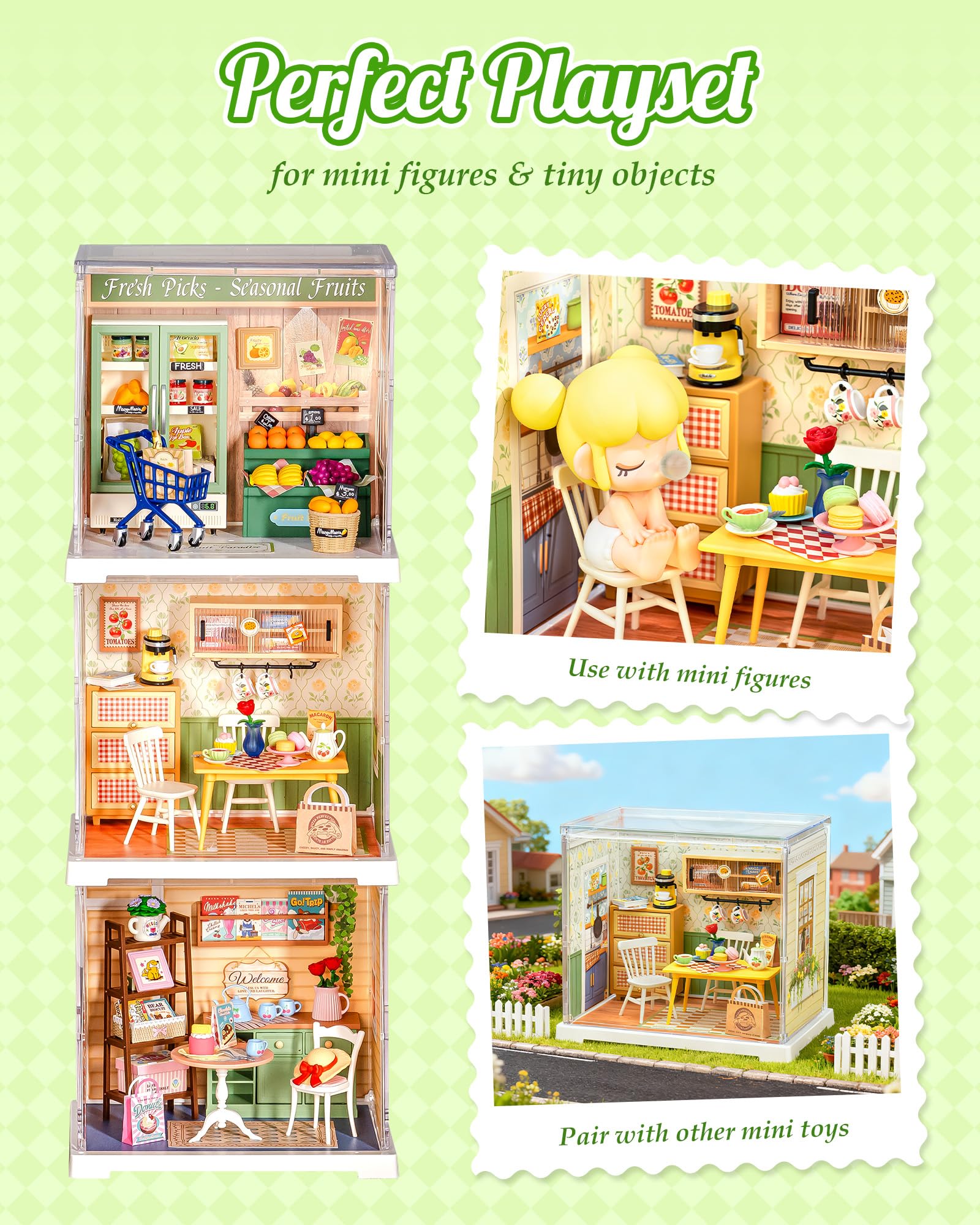 Rolife Super Creator DIY Miniature House Kit Model Kits for Adults to Build Home Desk Bookshelf Decoration Craft Kits for Adults Gift Idea For Girls Boys Kids (Floral Dining Room) - Image 4