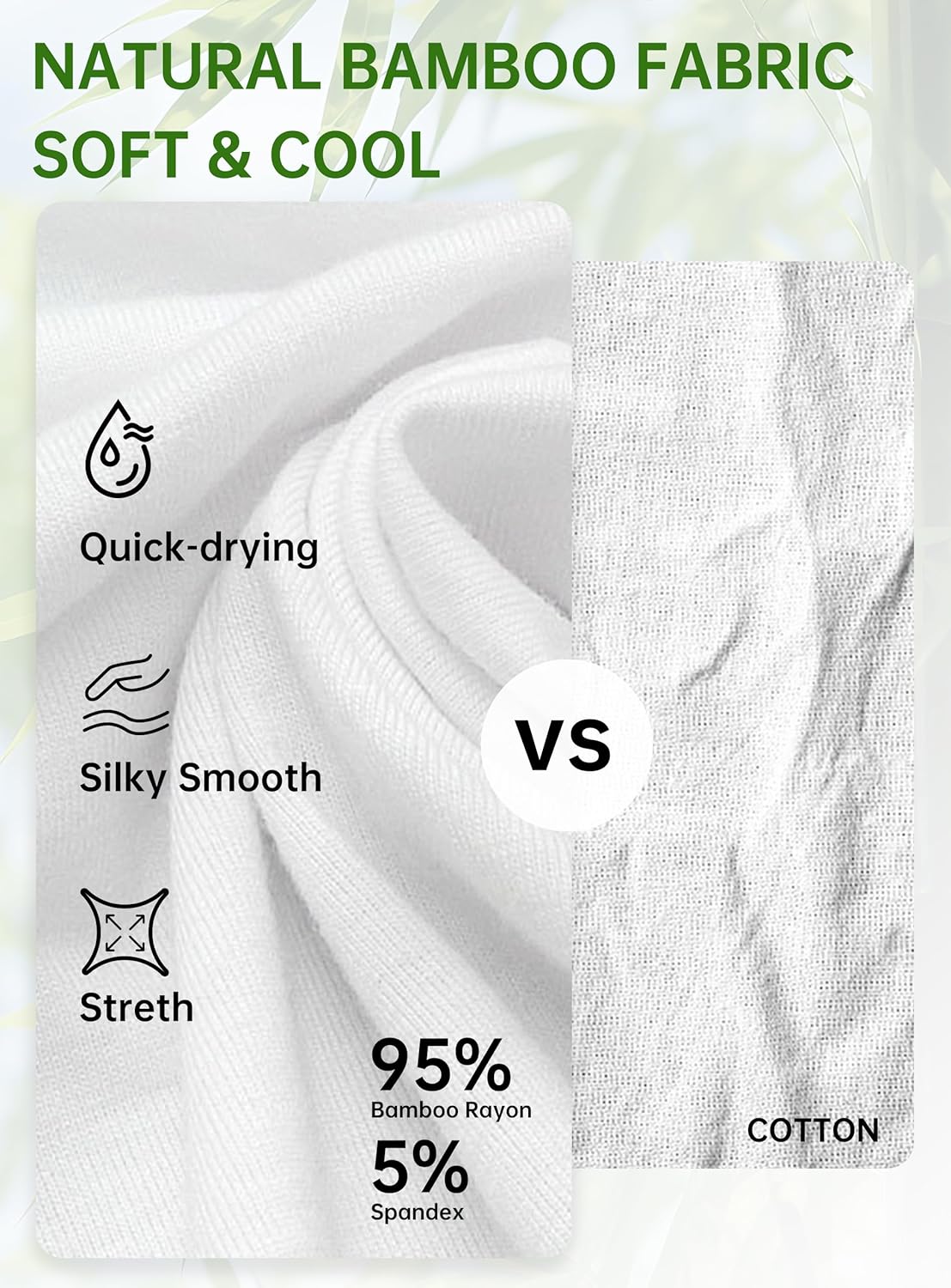 COLORFULLEAF Men's Undershirts Bamboo Rayon Short Sleeve Crewneck/V-Neck Tees Slim-fit T-Shirts 3 or 5 Pack - Image 6