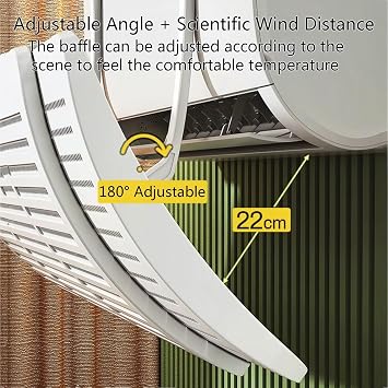 Flow Deflector for Air Conditioner, Conditioner Windshield, Ac Split Unit Baffle Shield, Wind Baffle for Bedroom, Air Conditioner Flow Deflector with Multi-Angle Adjustment(58-92cm)