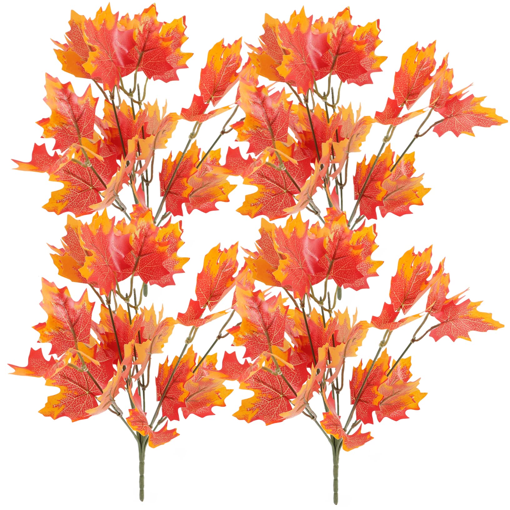 BIUDECO 6Pcs Artificial Fall Leaves Picks Maple Leaf Branches for Thanksgiving Decor for Flower Arrangements Bouquets and Table Centerpieces Autumn Home Decoration