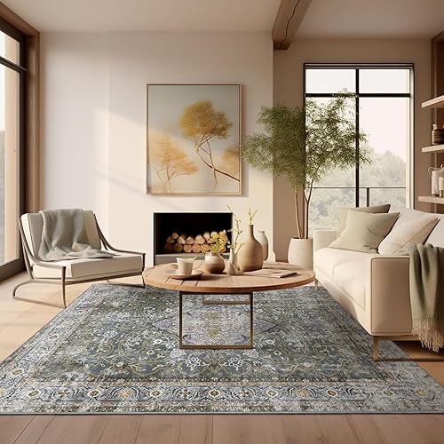 Ashler - Alfombra bohemia, alfombras vintage de 6 x 9, alfombra de área grande, alfombra marroquí para sala de estar, dormitorio, cocina comedor,