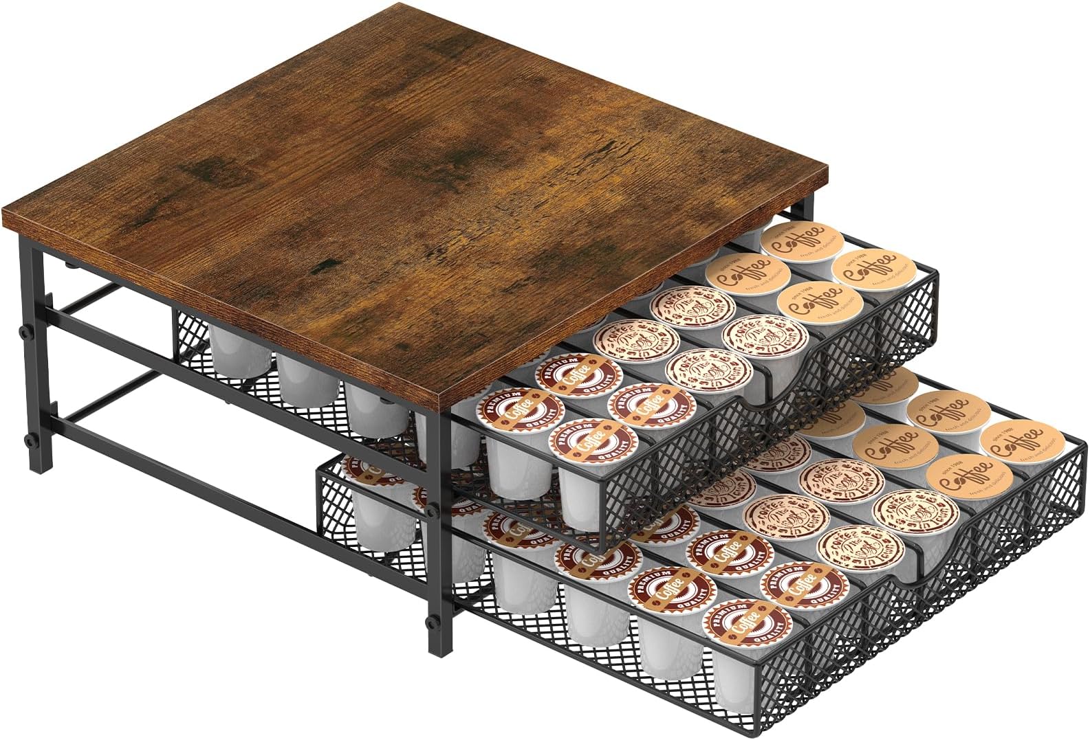 MOOACE Coffee Pod Drawers, Black