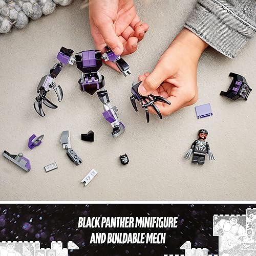Miniatura 5 de LEGO Marvel Black Panther Mech Armor 76204 Kit de construcción; Mech coleccionable y minifigura para niños de 7 años en adelante (124 piezas)