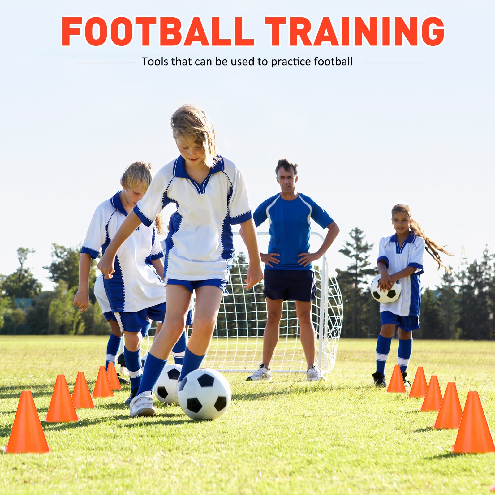 40 conos pequeños naranjas para deportes de 7 pulgadas, conos de fútbol para bicicleta, conos de entrenamiento de obstáculos, conos de agilidad de plástico para deportes patinaje, actividades en