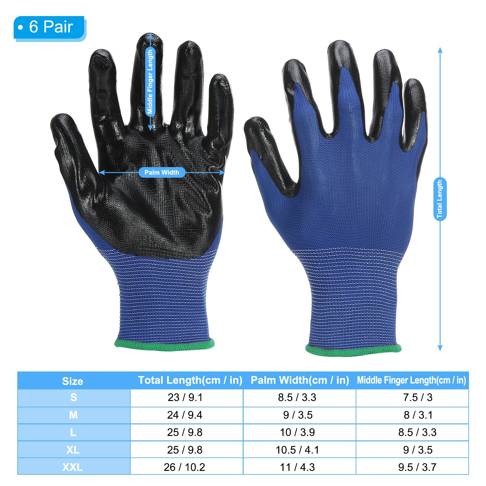 PATIKIL Safety Work Gloves Nitrile Coated - Image 2