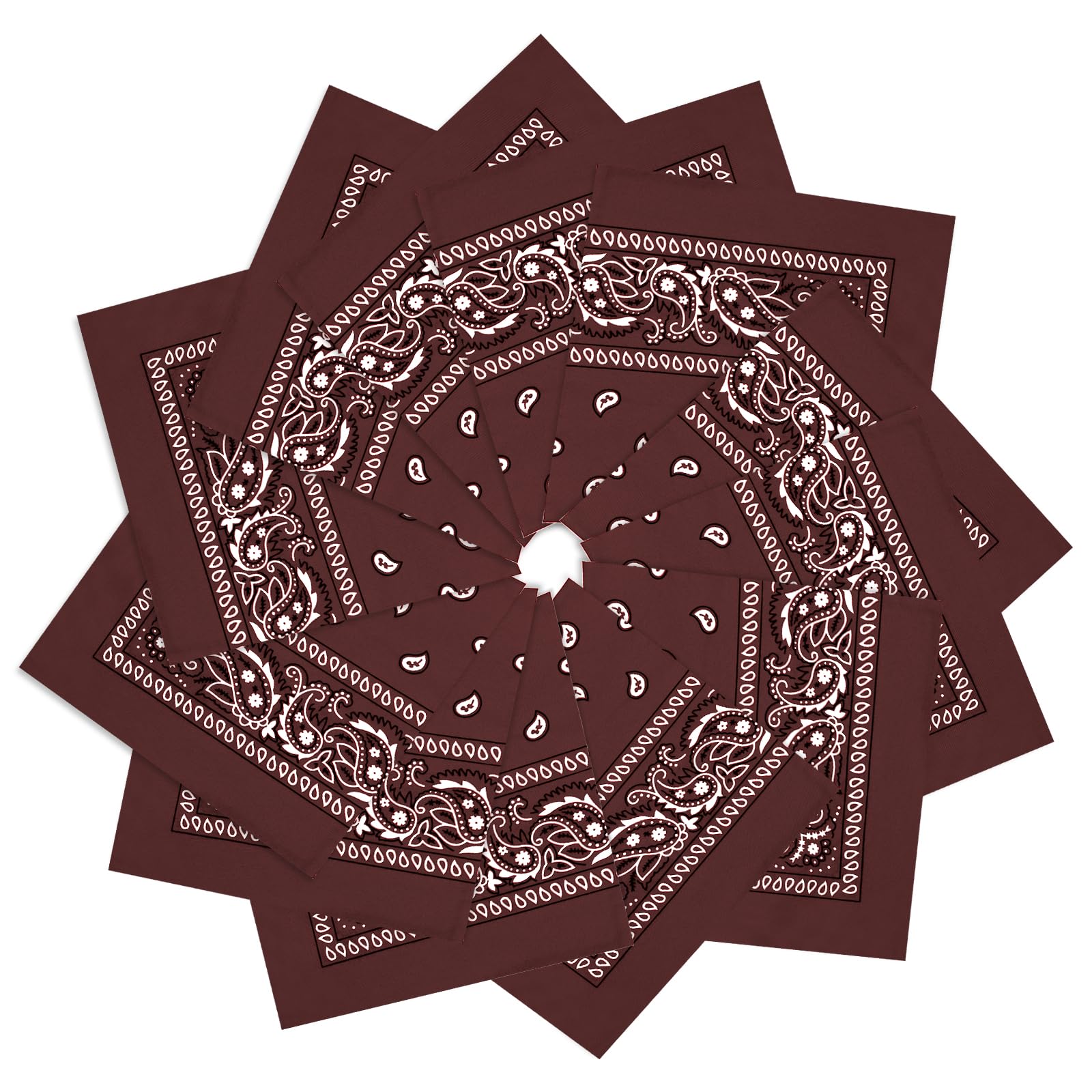 12 Pack Bandanas Unisex Paisley Cowboy Bandanas Bulk Multi Purpose Headband Scarf for Men Women Costume