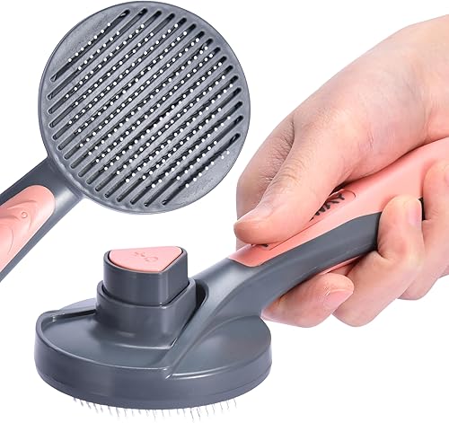 Black Rhino Cepillo deslizante autolimpiante para gatos y perros con pelo largo o corto, cepillos de aseo para mascotas para desprendimiento,