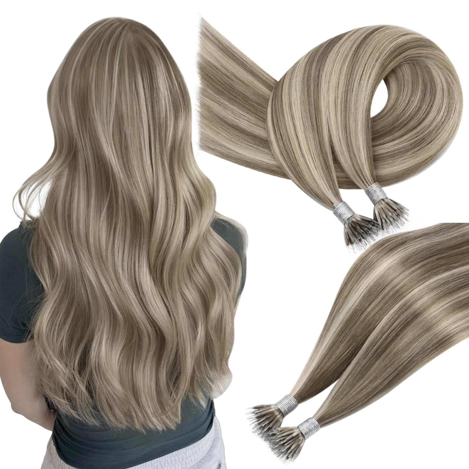 Easyouth U Tip Hair Extensions Brown Keratin Tip Hair Extensions Real Human Hair Darkest Brown Keratin Hair Extension Human Hair with Natural Texture 18Inch 50G 1G/S — view 46