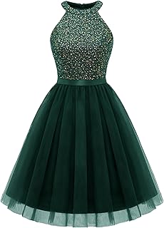 Women's Short Halter Cocktail Party Dress Lace Tulle Prom Gown - Buy now