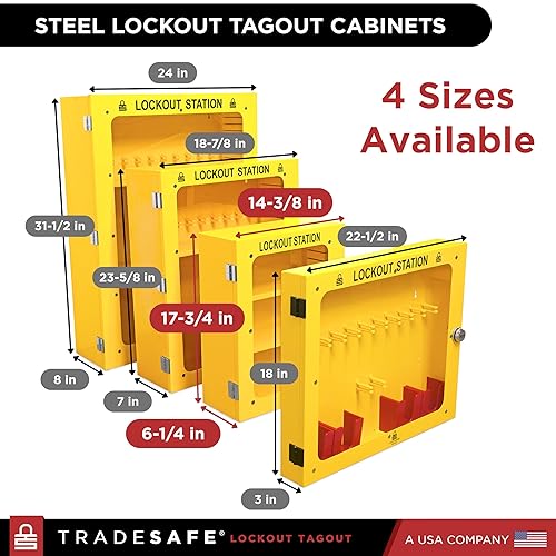 Miniatura 7 de TRADESAFE Gabinete de etiquetado de bloqueo, estación de etiquetado de bloqueo sin llenar, sin dispositivos de loto incluidos, gabinete de estación