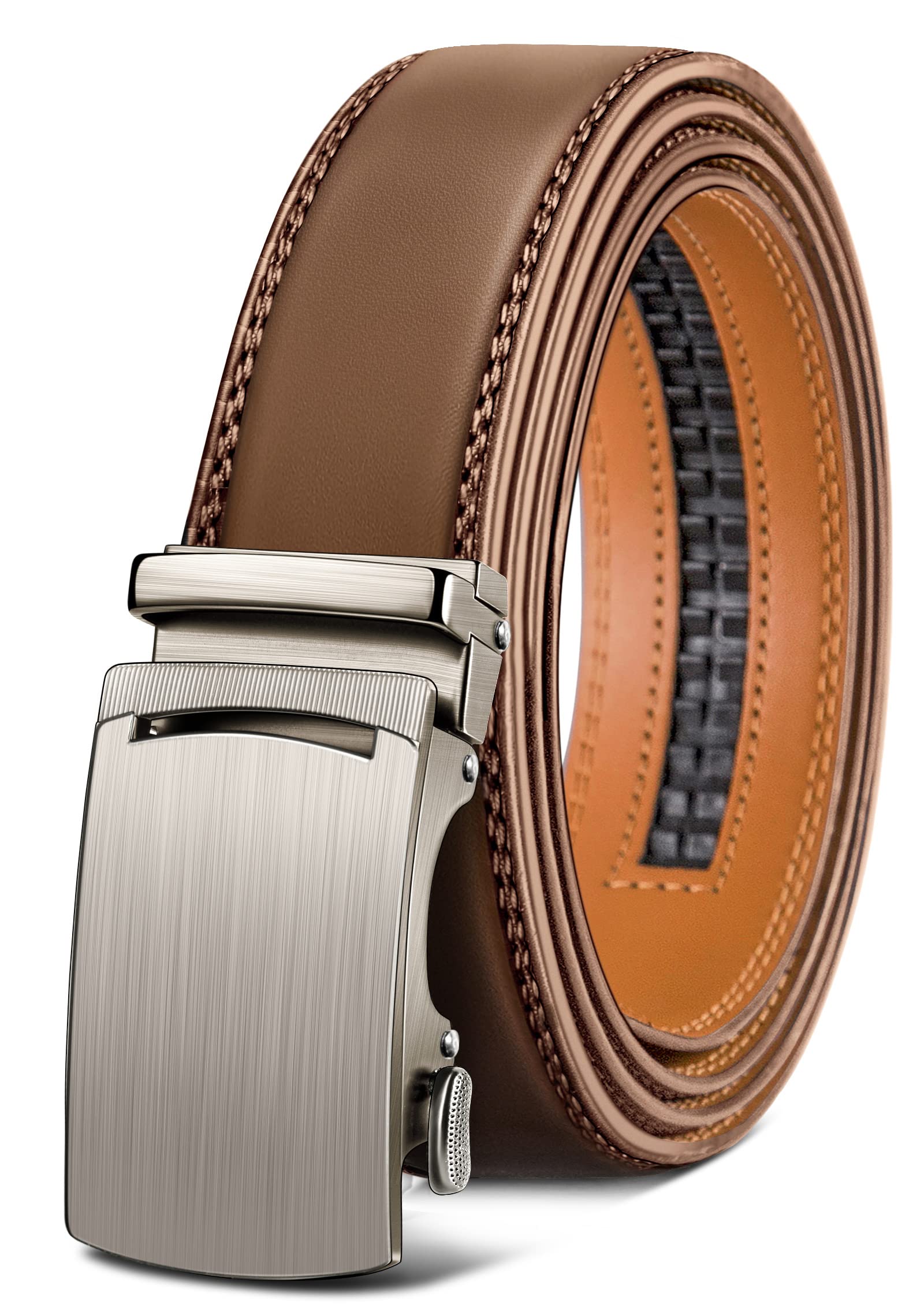 KEMISANT Cintura Uomo, Cintura Pelle Uomo Cricchetto Automatica Fibbia 35mm,Trim Regolabile per Adattars