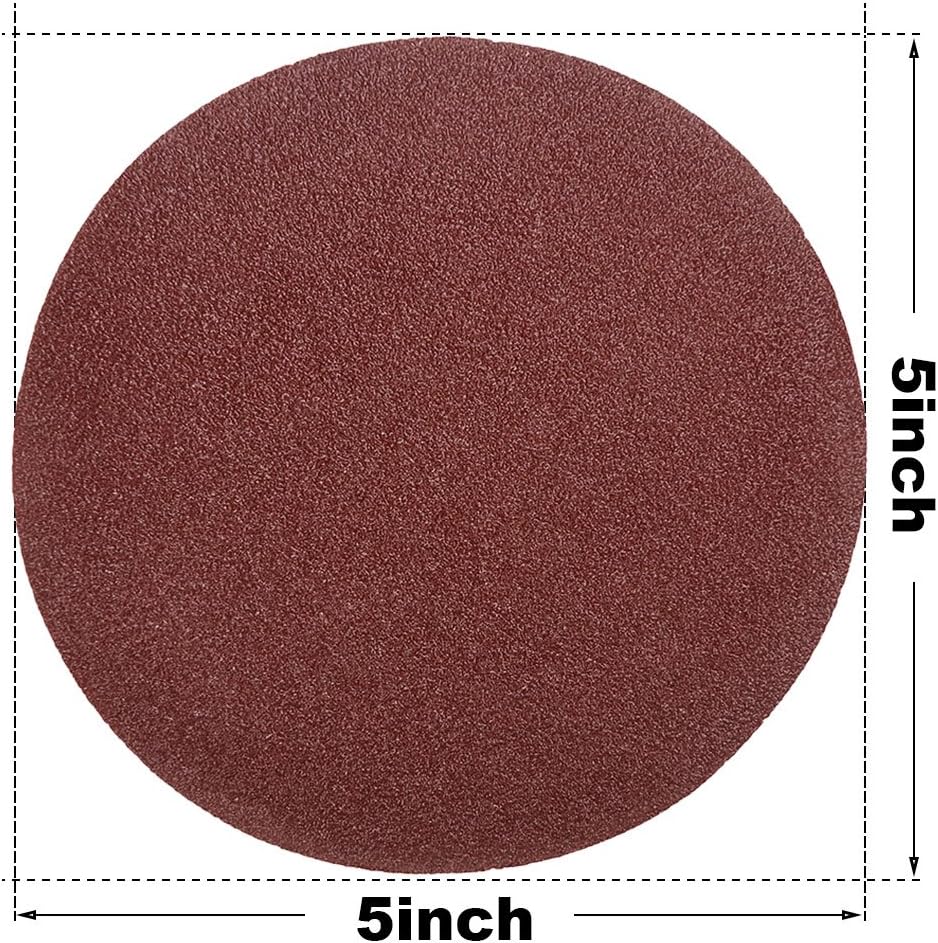 Best Deal Product HIFROM 5 Inch Sanding Discs NO-Hole Hook and Loop 80 Grit Sandpaper Aluminum Oxide Random Orbital Sander Pads (60-Pack)