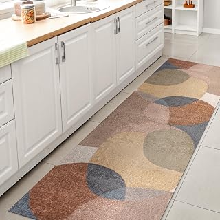 JONATHAN Y Machine Washable Multi Runner Rug 2X8 ft, Pebble Geometric Contemporary for Living Room, Bedroom, Kitchen, Office, Easy-Cleaning, High Traffic, Pet-Friendly, Non-Shedding (WSH307A-28)