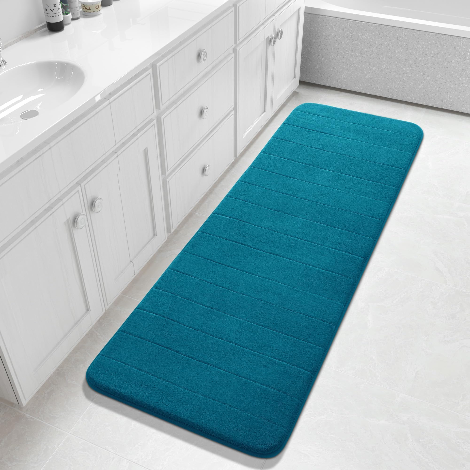 Yimobra Bathroom Runner 60"x24", Non Slip Memory Foam Bath Mat, Super Soft Water Absorbent Hallway Carpet, Machine Washable Rug for Vanity Tub Shower,