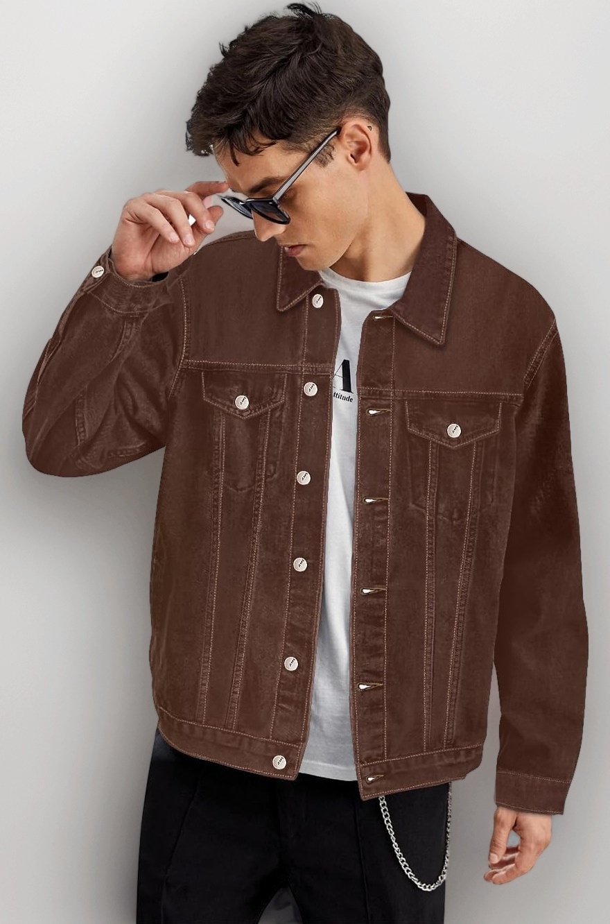Urbano Fashion Men's Regular Fit Washed Full Sleeve Denim Jacket