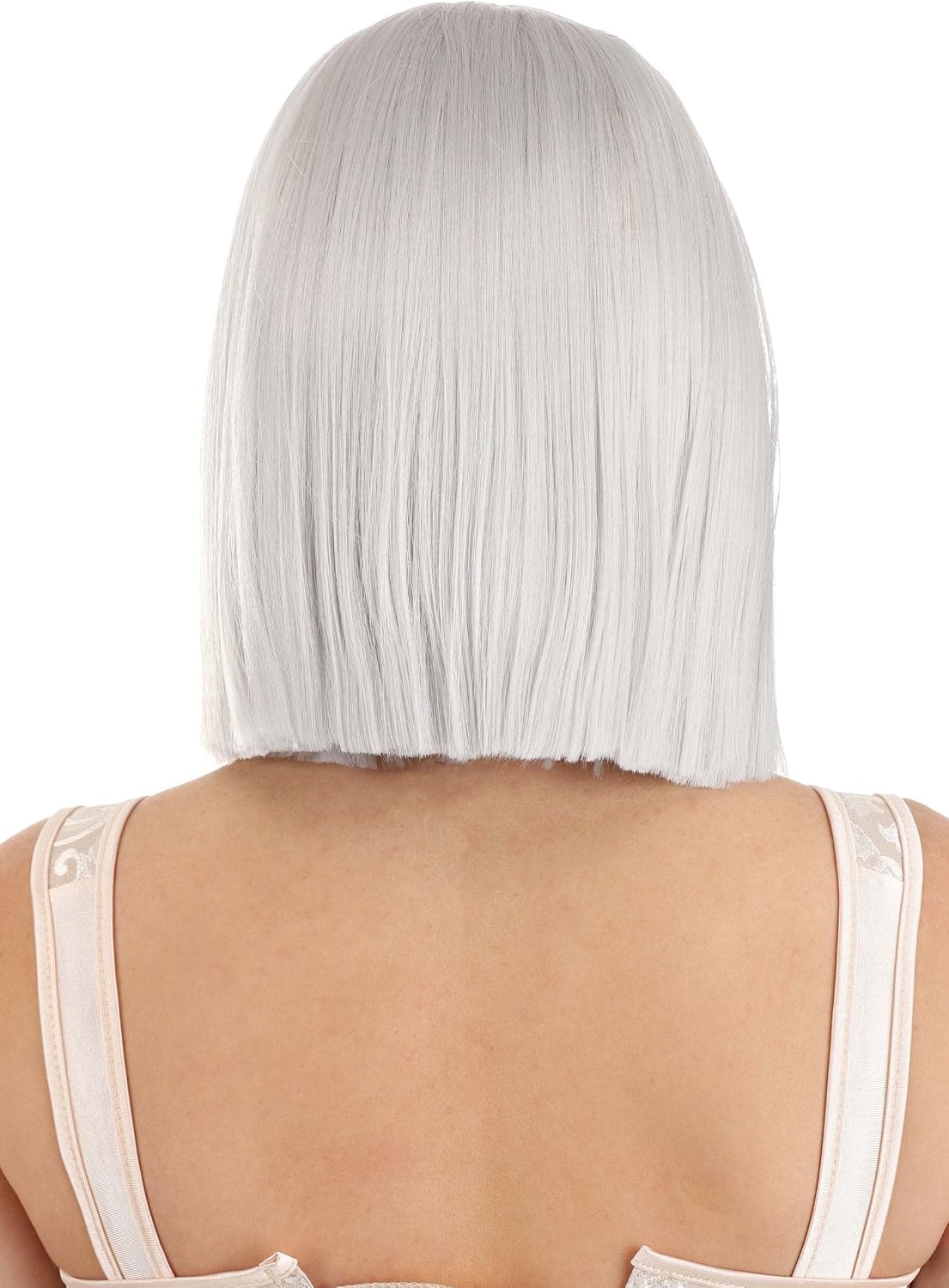 Fun Costumes Women's Light Gray Bob Wig with Bangs | Grey Wig Halloween Costume Accessory - Character Cosplay Wig for Adults, Light Gray