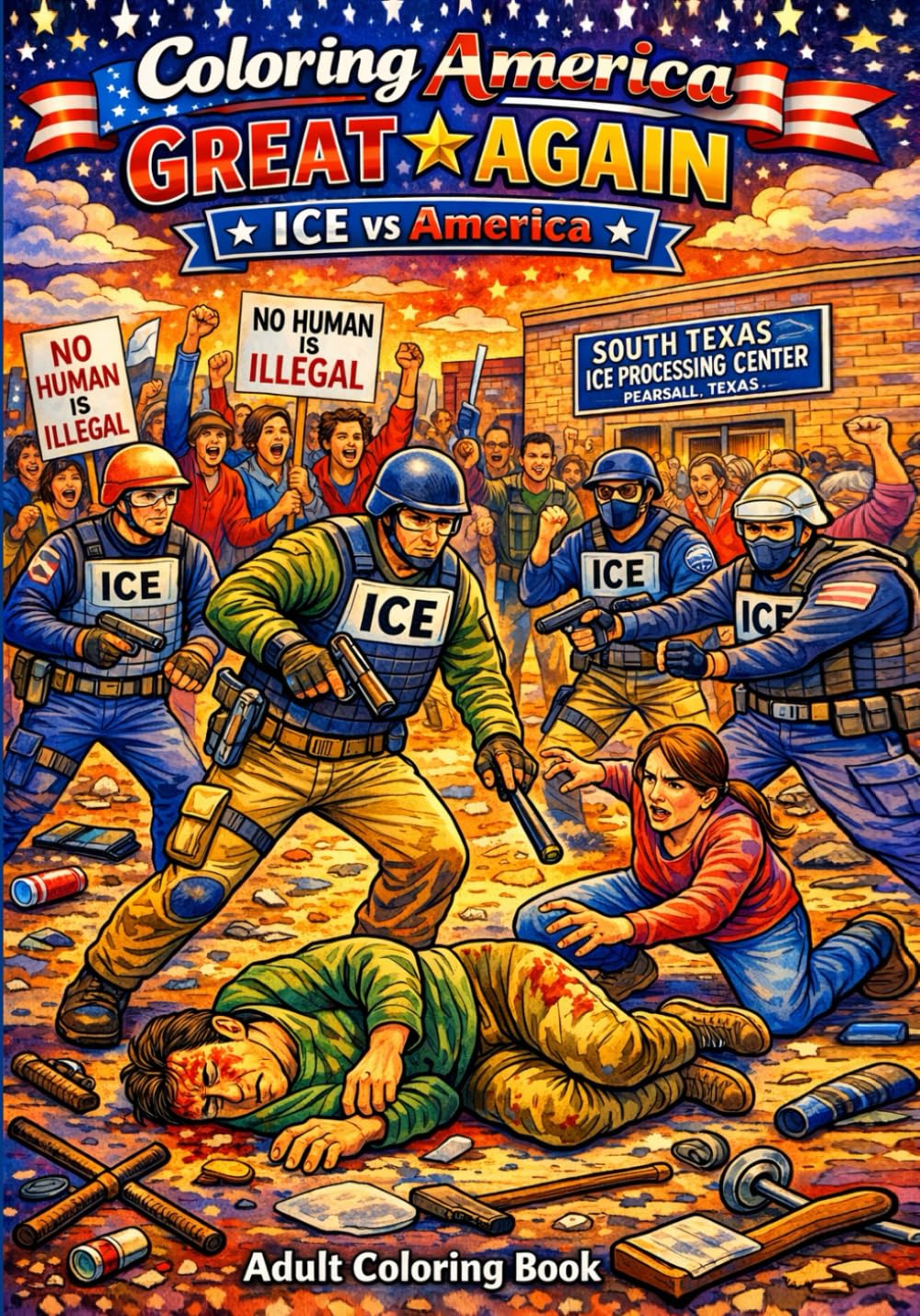 Coloring America Great Again: ICE vs America