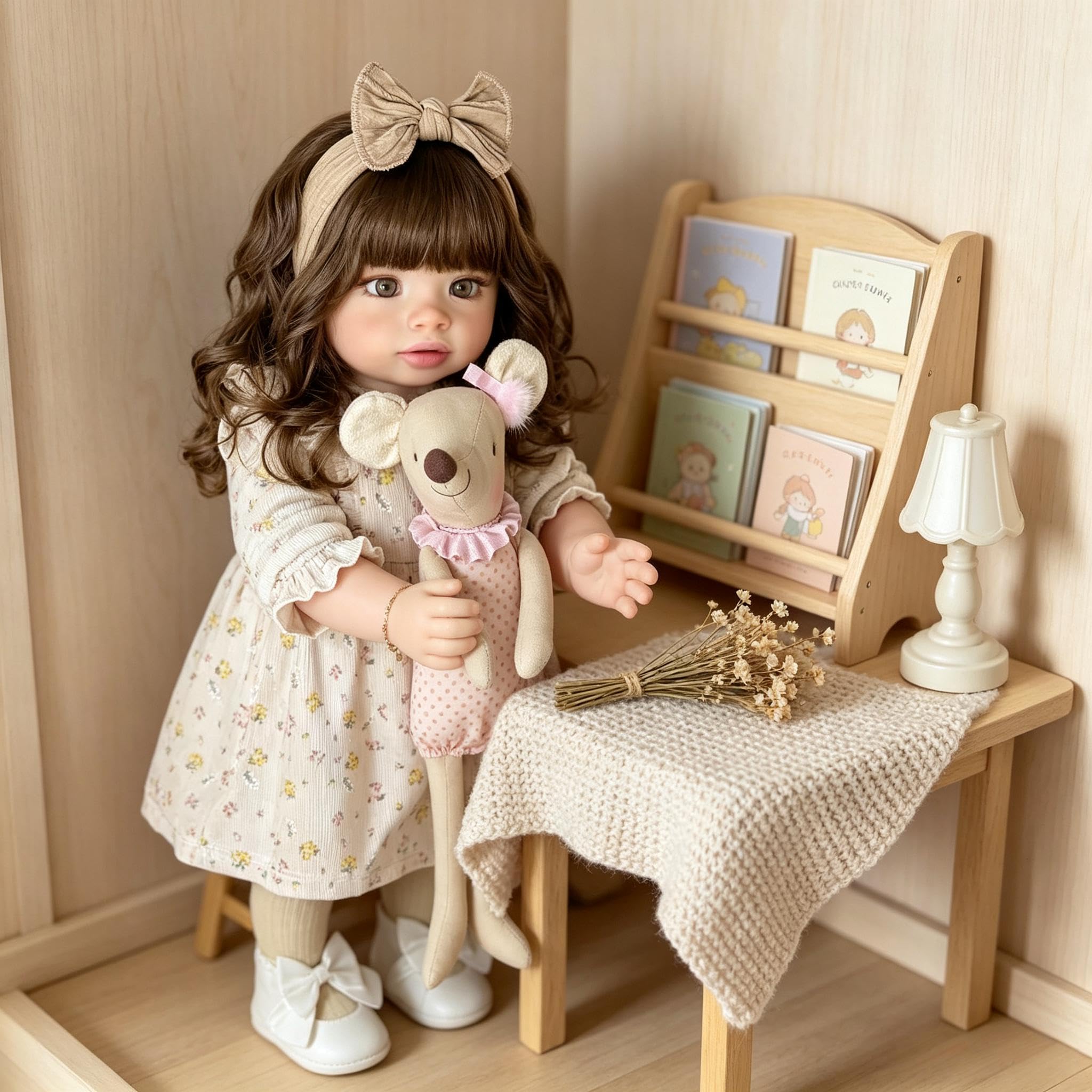 Realistyczne lalki Reborn maluch dziewczyna Pippa 66 cm duży rozmiar Reborn Baby Dolls Real Life Baby Doll miękka winylowa tkanina ciało realistyczna lalka maluch z długimi włosami dla dzieci
