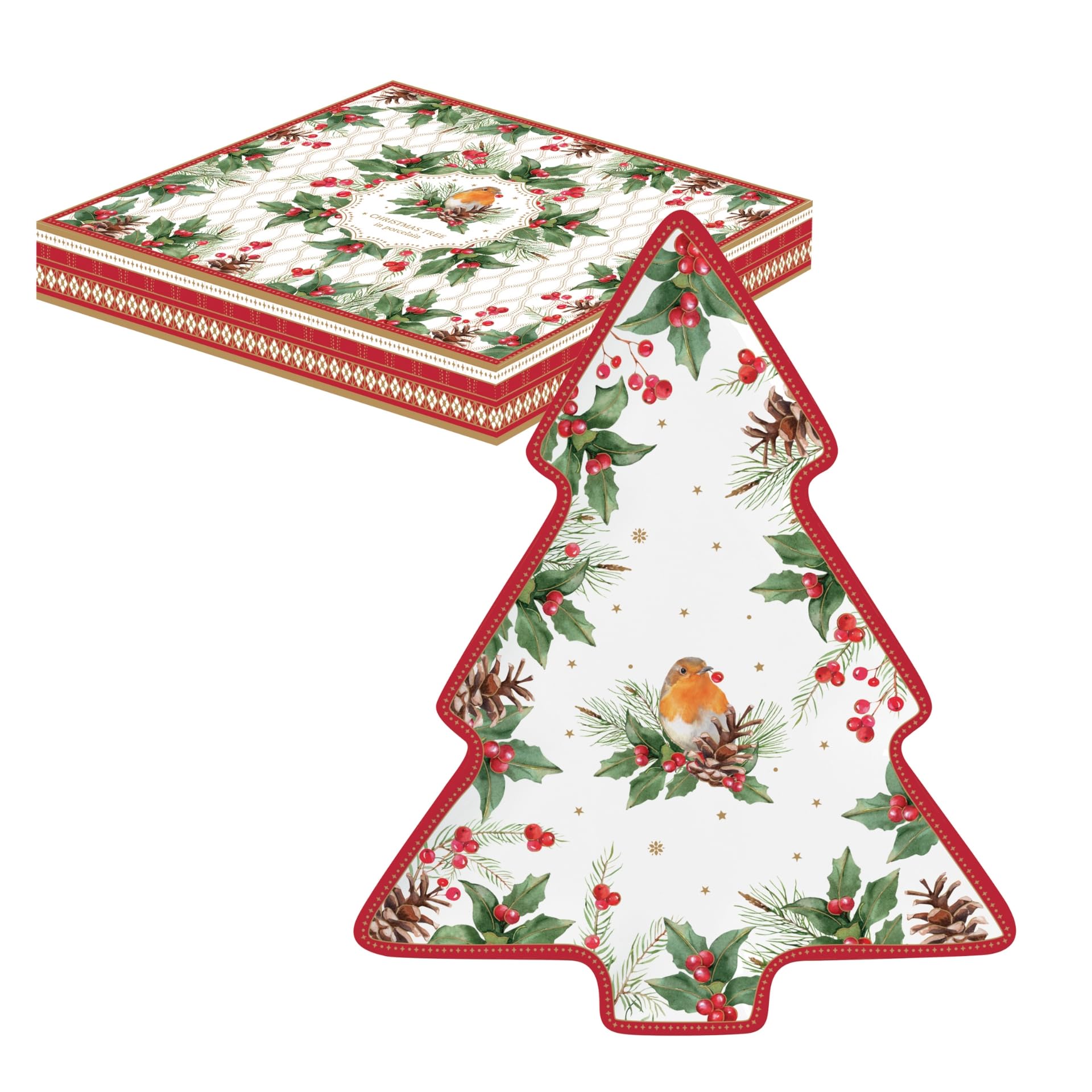 Porcelana Christmas Berries Easy Life caja plana de alta calidad para mesas de gala
