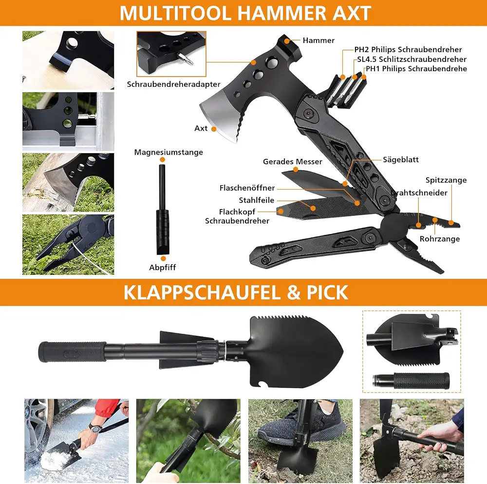 Survival-Set mit Erste Hilfe, Wasserfilter und Axt, 180-tlg., Foto 3