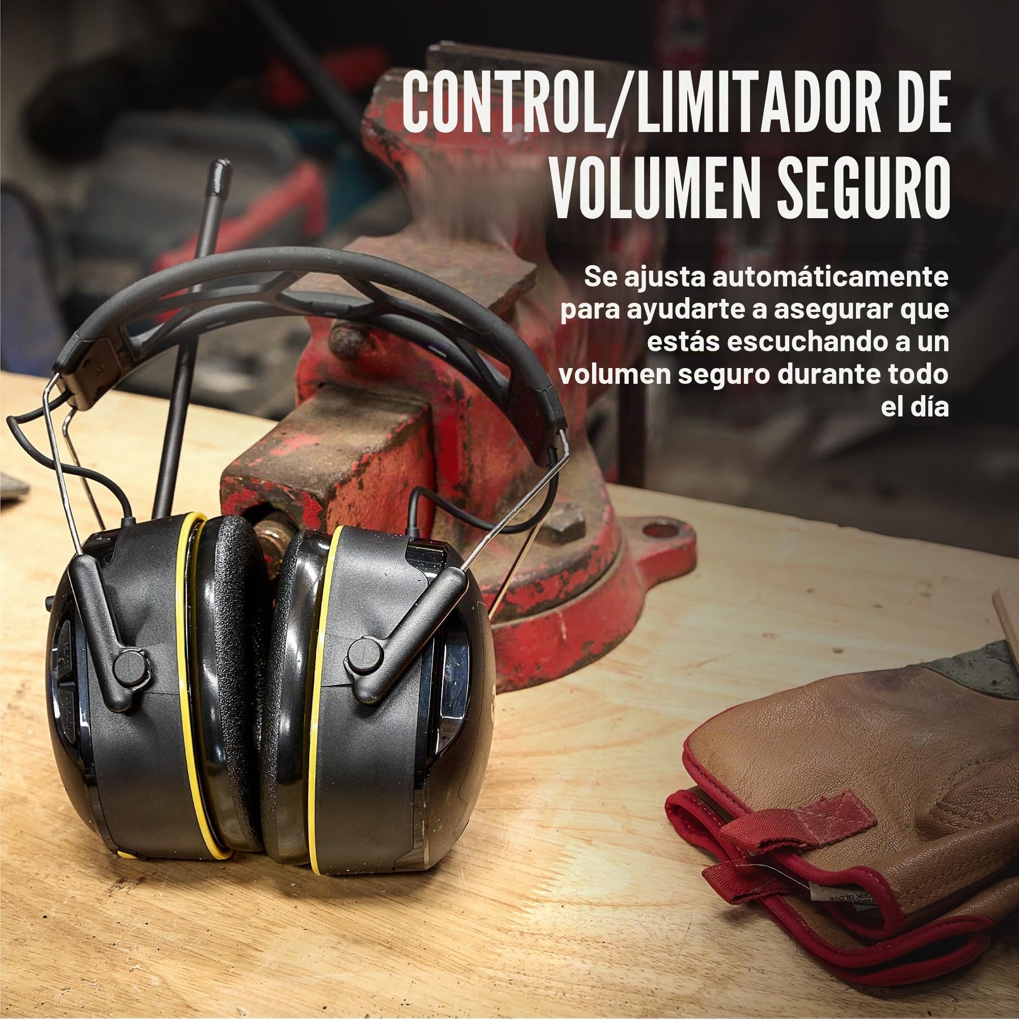 3M WorkTunes Connect + Protector auditivo inalámbrico AM/FM con tecnología Bluetooth, protección auditiva Bluetooth® con una clasificación de reducción de ruido de 26 dB