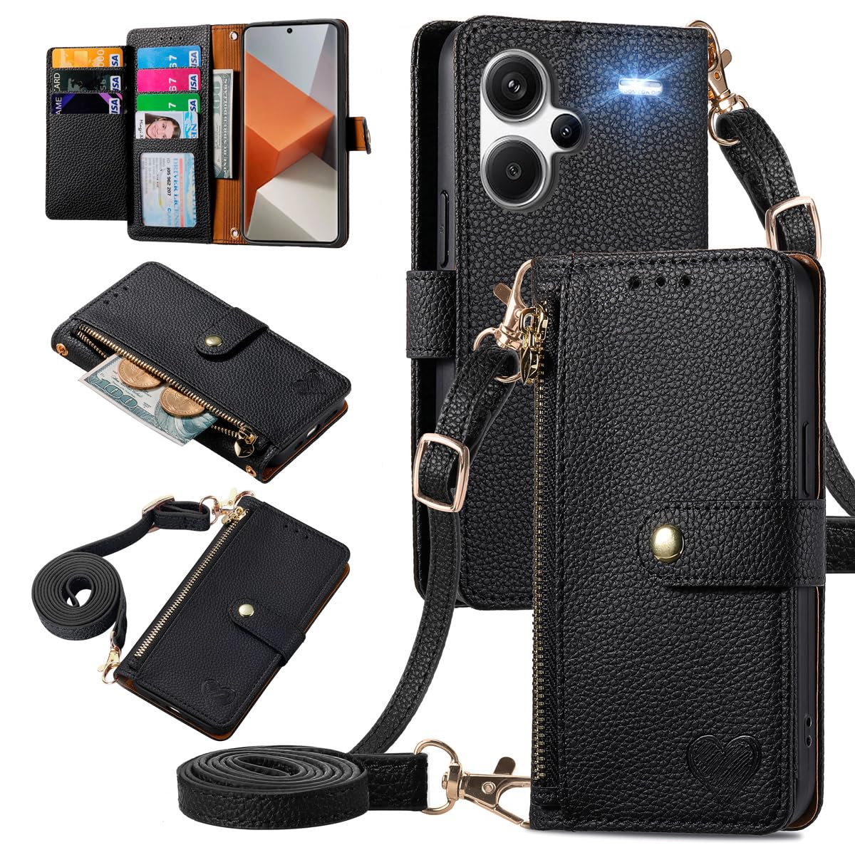 Xiaomi Redmi Note 13 Pro 5g Custodia Portafoglio Per - Pelle PU Con Supporto E Slot Carte Custodia Con Slot Carte - Foto 12