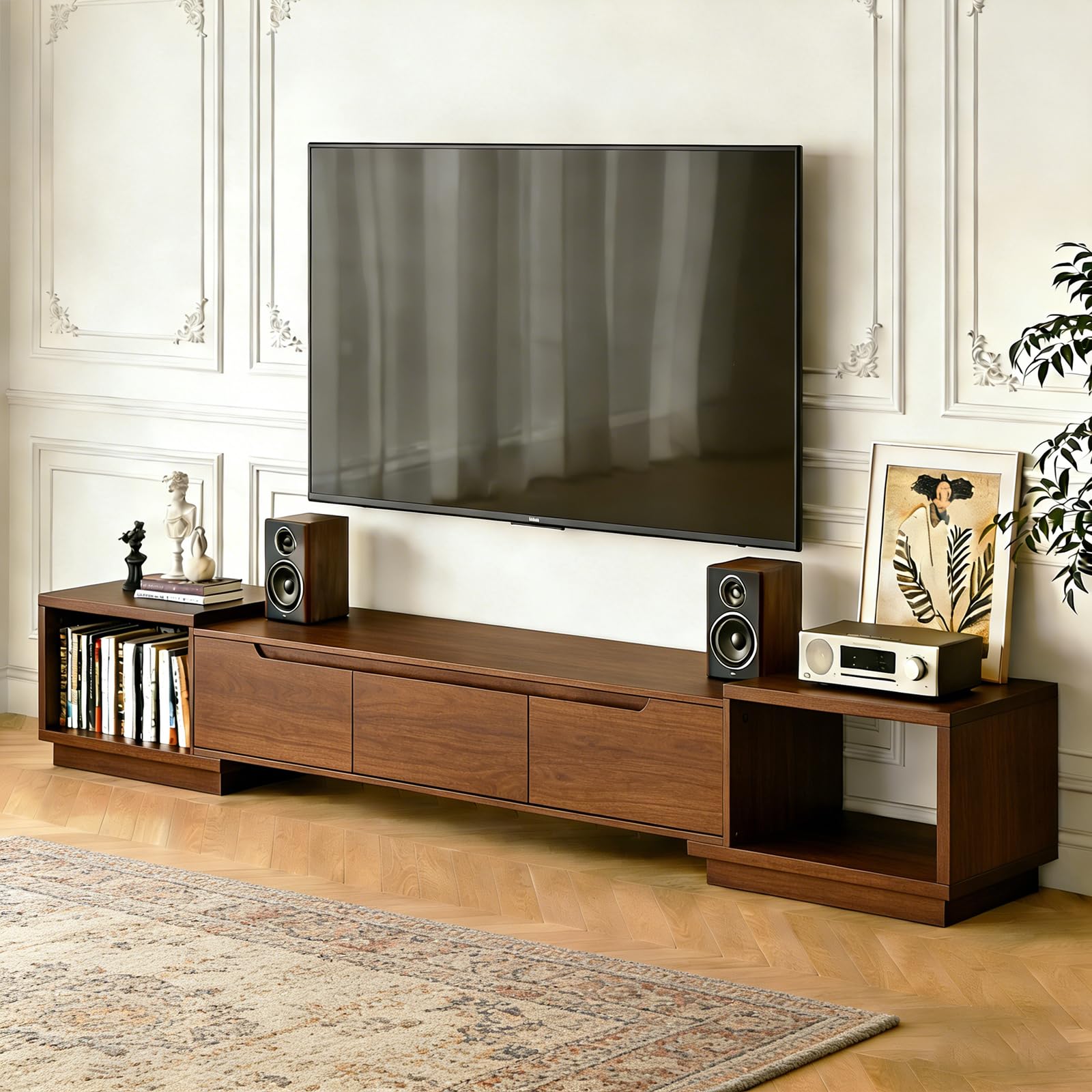 Amazon｜伸縮式テレビ台 テレビボード ローボード 幅100～180cm 大容量 