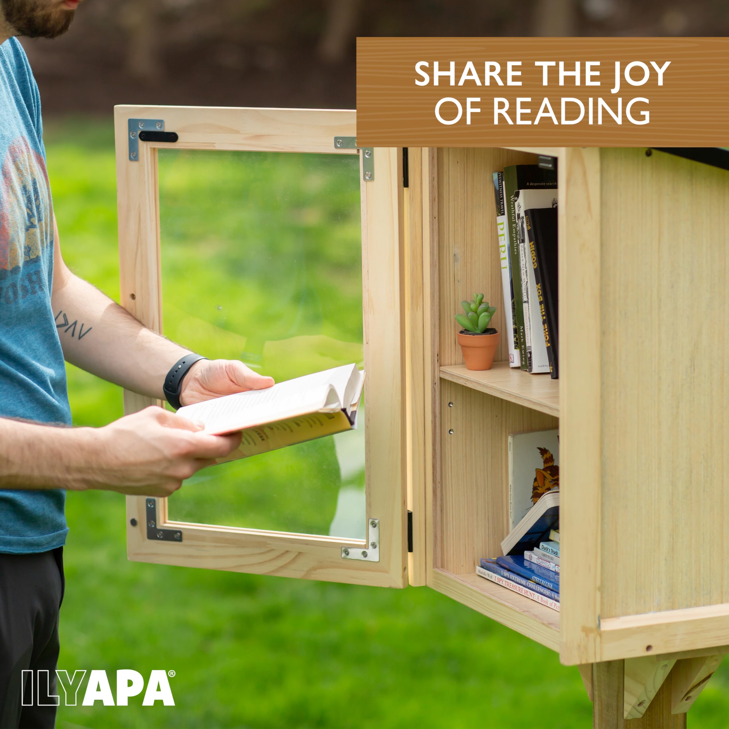 Ilyapa Outdoor Library Book Box - Free Literature Exchange Kit for