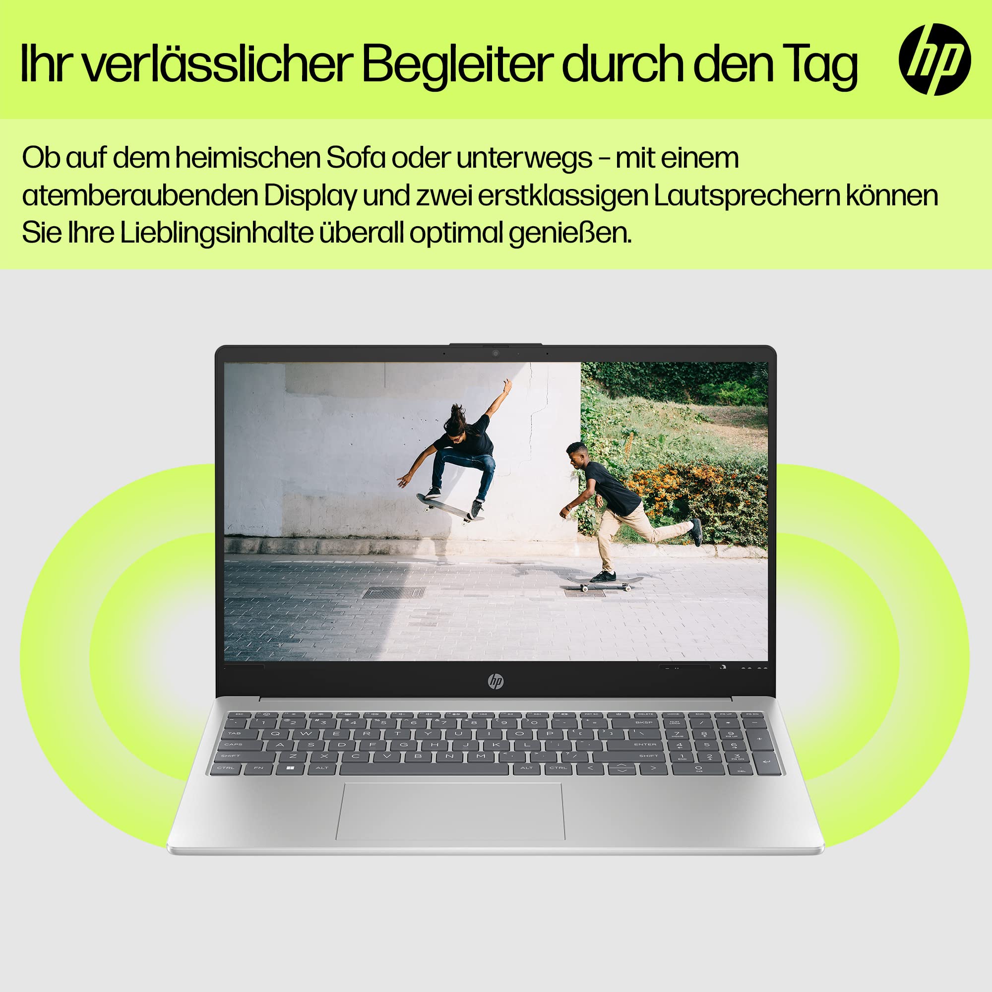 HP Laptop 15,6" FHD Intel N100 4 GB DDR4 RAM 128 GB UFS Intel UHD Graphics Windows 11 Home S-Modus Natural Silver