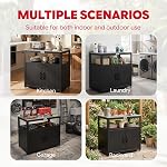 Feasto Garden Potting Bench with Storage Cabinet,Outdoor Gardening Table | Work Bench for Plants, Horticulture,Outdoor Workstation with Stainless Steel Tabletop, Outdoor Work Table