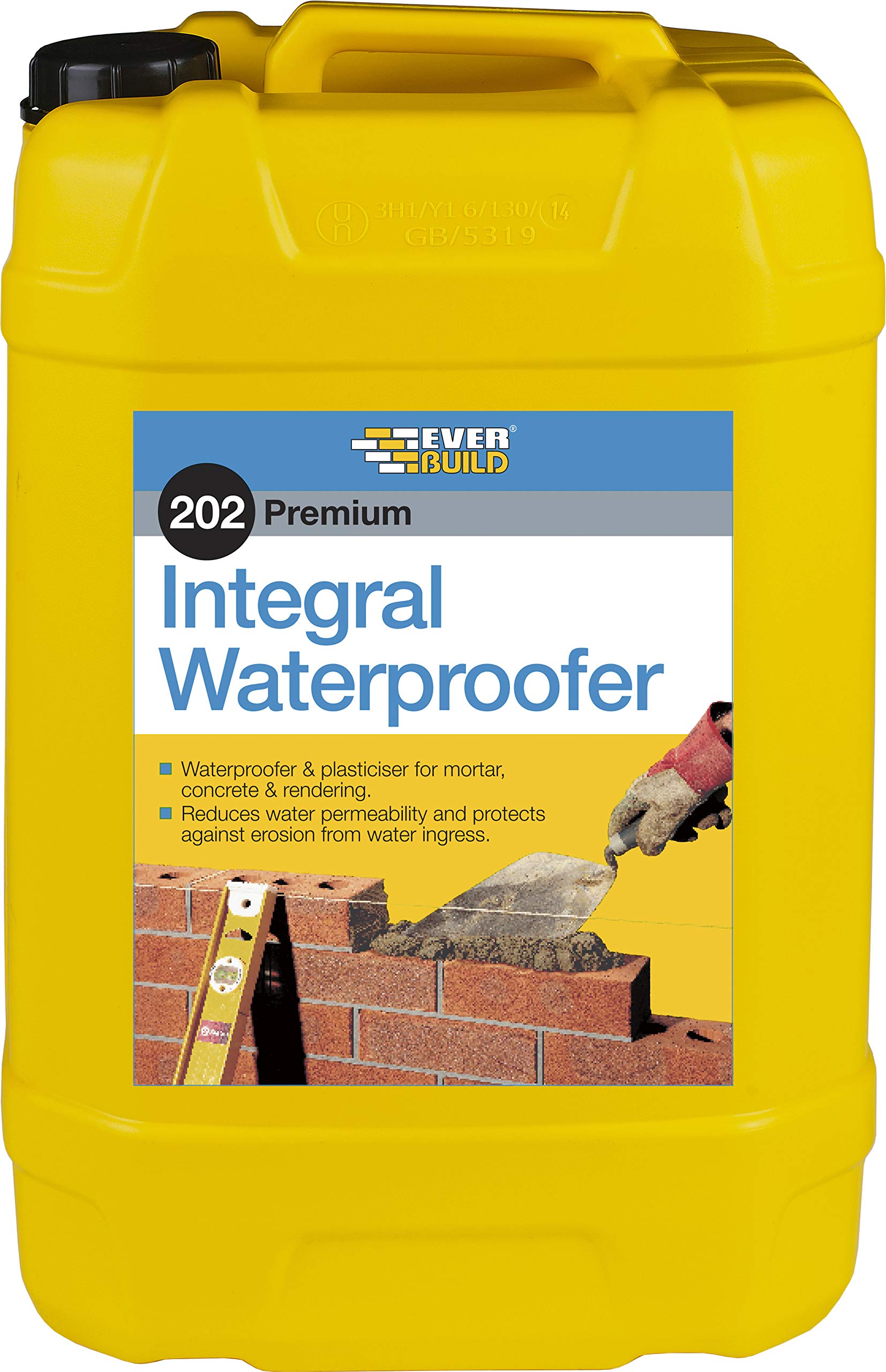 Everbuild 202 Premium Integral Liquid Waterproofer Admixture – Suitable for Mortar and Rendering – Chloride Free – 25 Litre