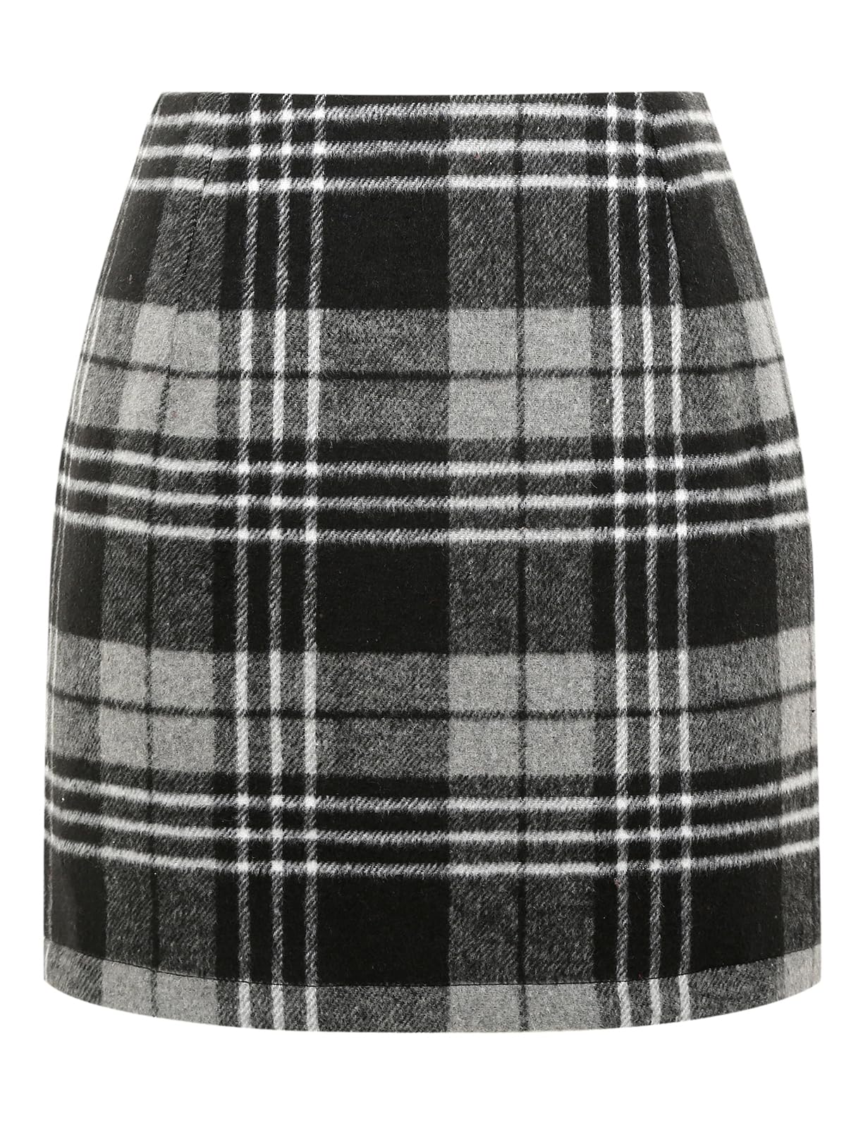 IDEALSANXUN Womens High Waist Plaid Skirt Bodycon Pencil Wool Mini Skirts