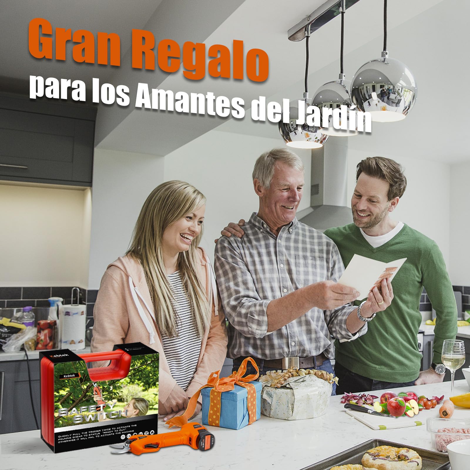 Kebtek Tijeras de podar eléctricas inalámbricas 25 mm, ligera 880g | Tijeras de podar sin escobillas KST 16,8 V, corte 0,98 pulgadas, ligera y portátil para árboles, arbustos, rosales y frutales