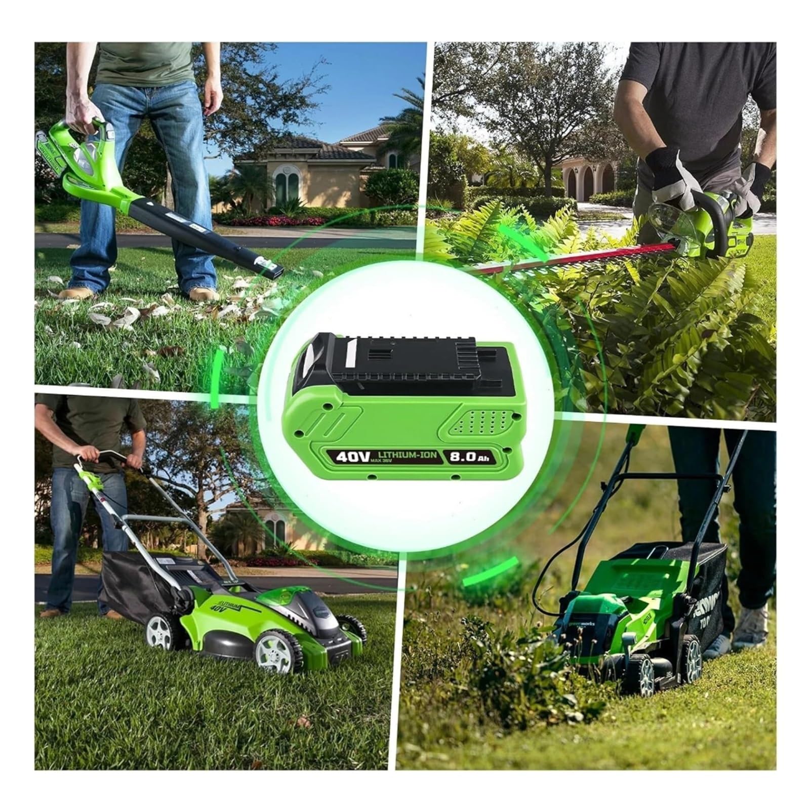 Batería de Repuesto de 8,0 Ah Compatible con Herramientas Greenworks G-MAX de 40 V (29472, 29462, 29252 y 20202) (batería de Iones de Litio de 40 V)