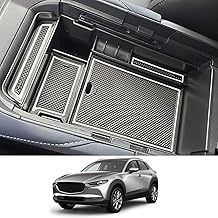 CDEFG Compatible with Mazda CX-30 CX30 2019-2024 2025 Centre Console Armrest Organiser Armrests Storage Box Glove Box Storage Car Centre Console Tray CX30 2024 Accessories (White)