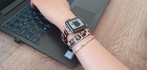 Miniatura 2 de Leaopard iWatch Series Ultra, 9, 8, 7...1 Compatible with Apple Watch Band Double Wrap Leather Strap for women 38mm 40mm 41mm 42mm 44mm, 45mm, 49mm,