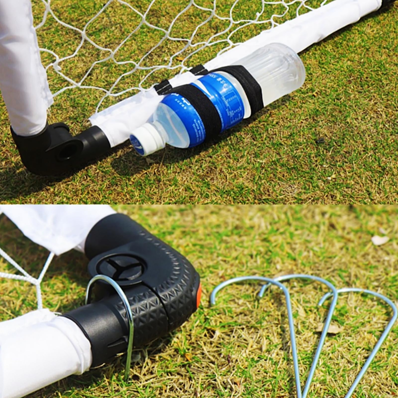 Set di porte da calcio per bambini, portatili, pieghevoli, per giardino, interni ed esterni, giocattolo da calcio, regalo per bambini (115 x 80 cm, set di porta bianca)