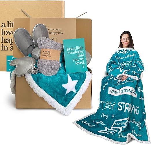 6Piece Care Package Box, Sympathy Gift Basket, Wearable