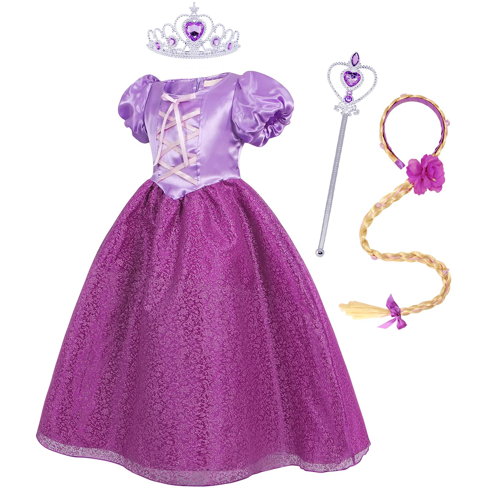Girls Princess Costume Dress Tangled Purple Dresses Cosplay Costumes Birthday Party Dress up Magic Dress