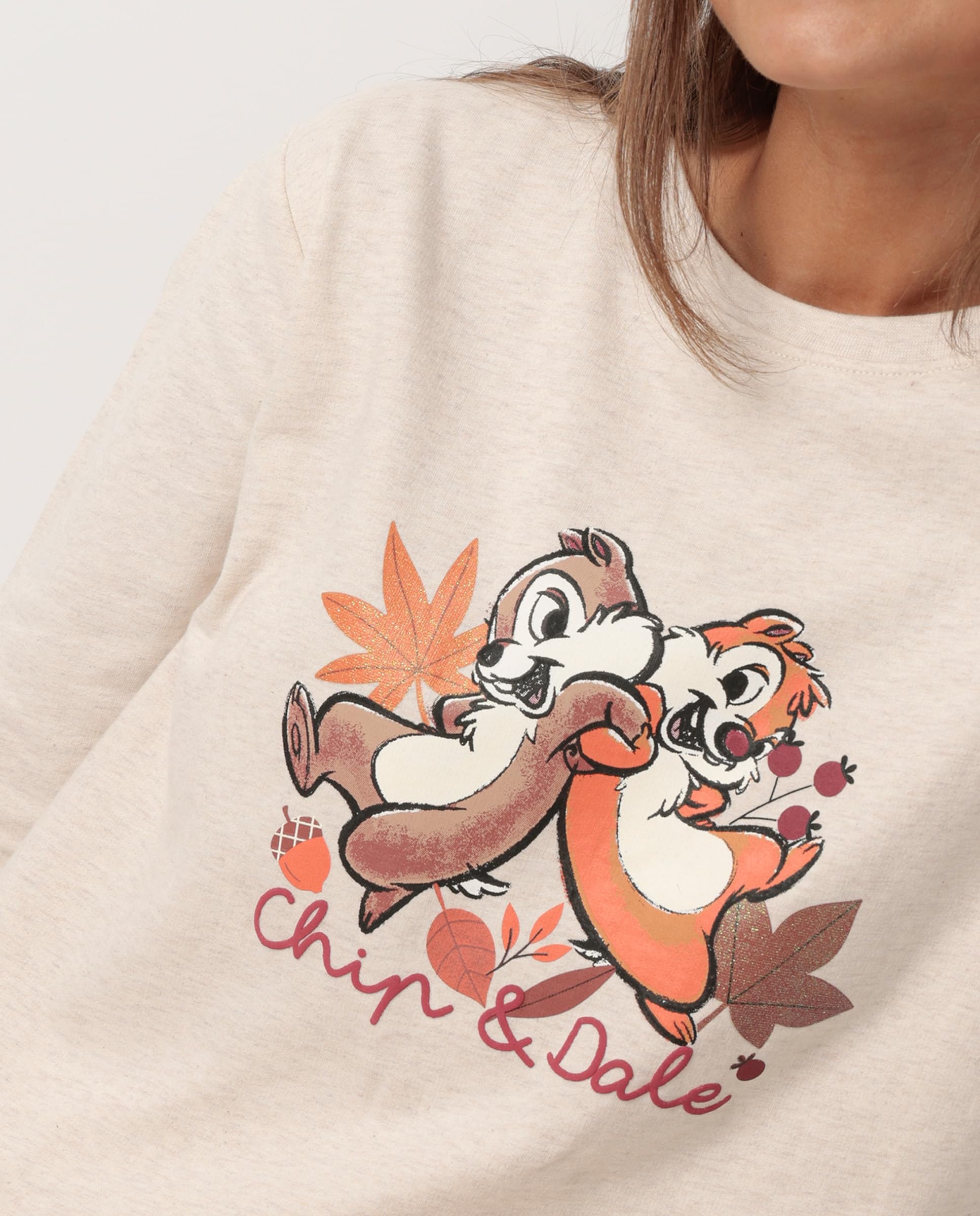 Disney Pijama Manga Larga Felpa Chip n´Dale para Mujer