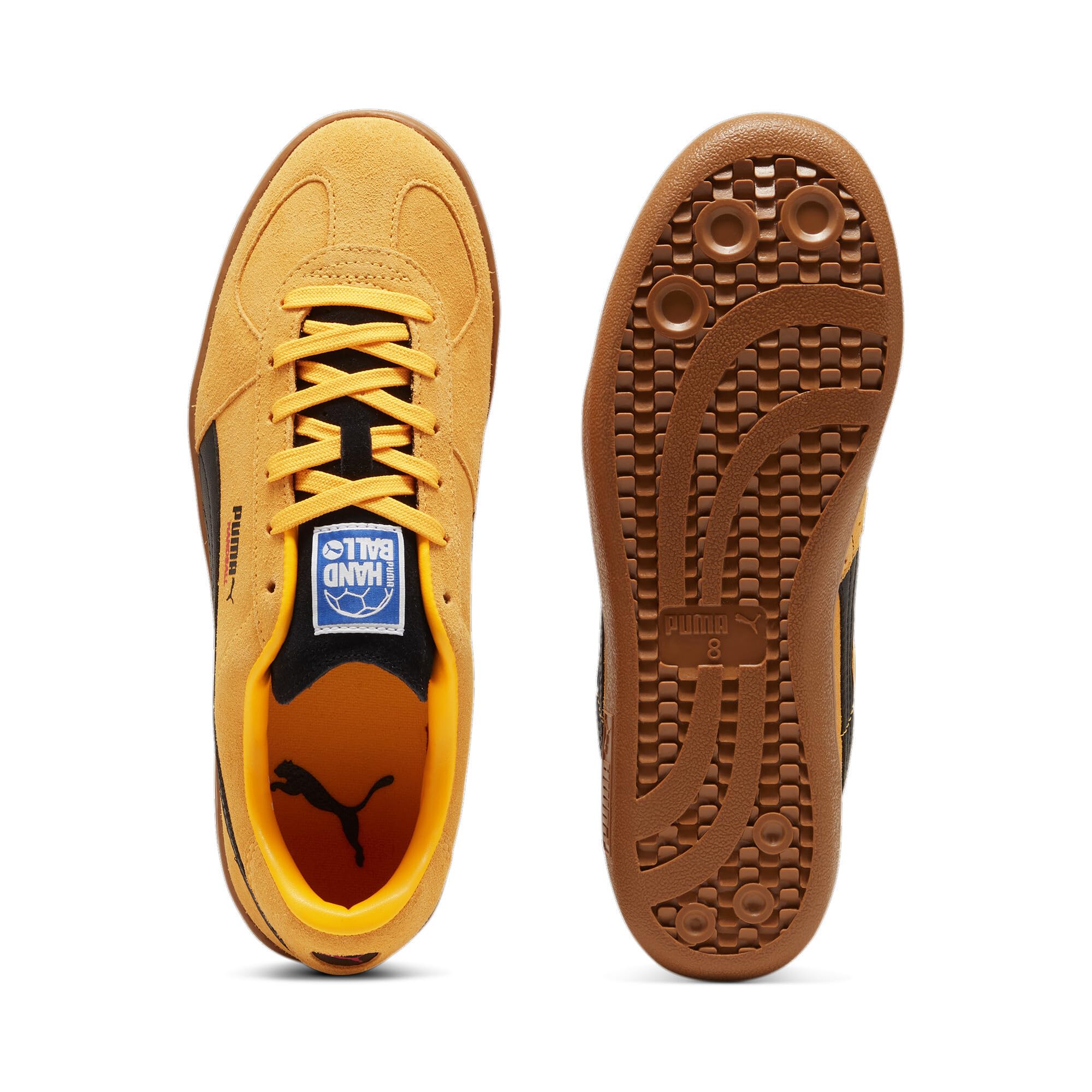 Puma Unisex Adults Handball Indoor Court Shoe, Sun Stream-Puma Black-Caramel Latte, 42 EU
