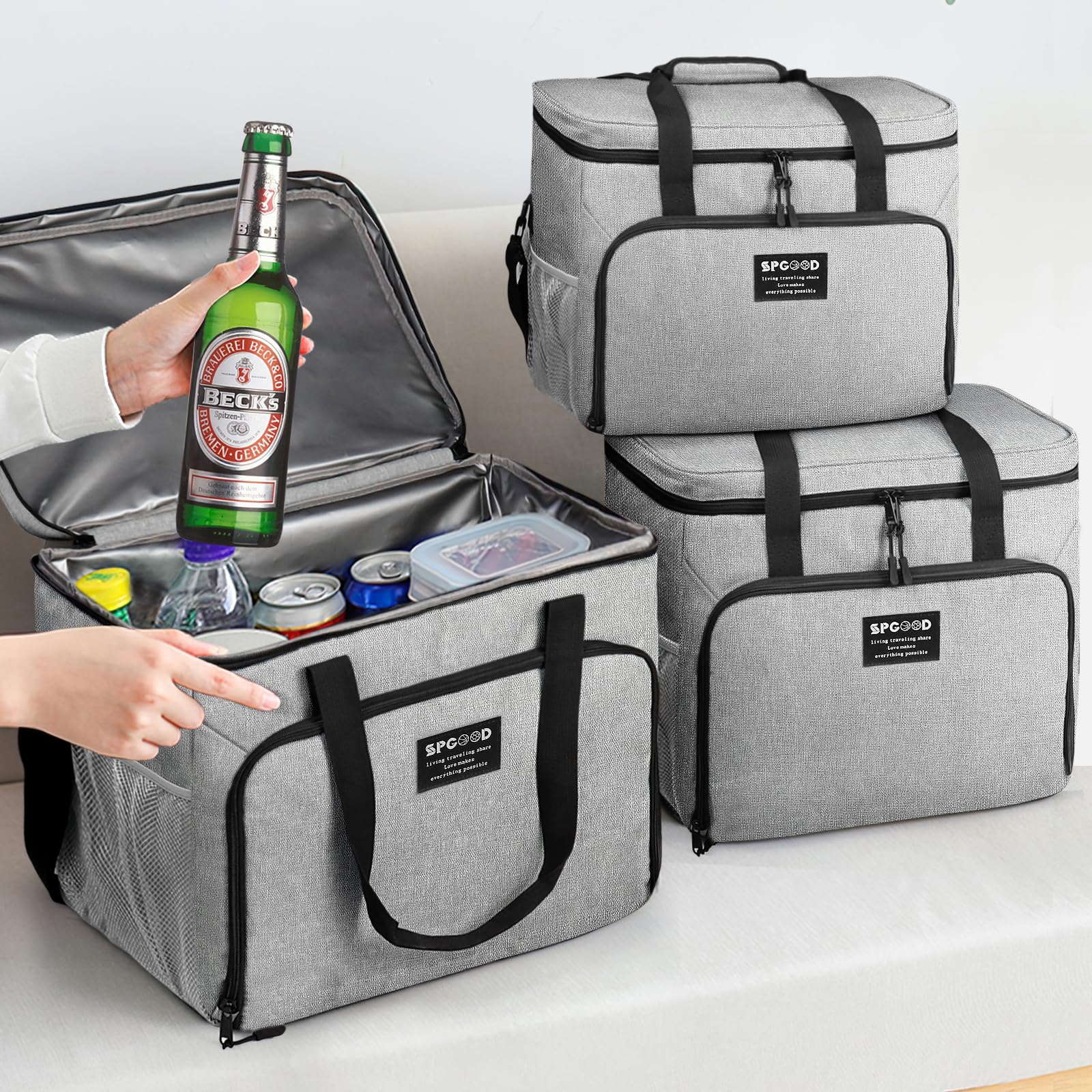 SPGOOD Sac isotherme 20 L/30 L/40 l Sac isotherme pour pique-nique, camping, barbecue, bureau