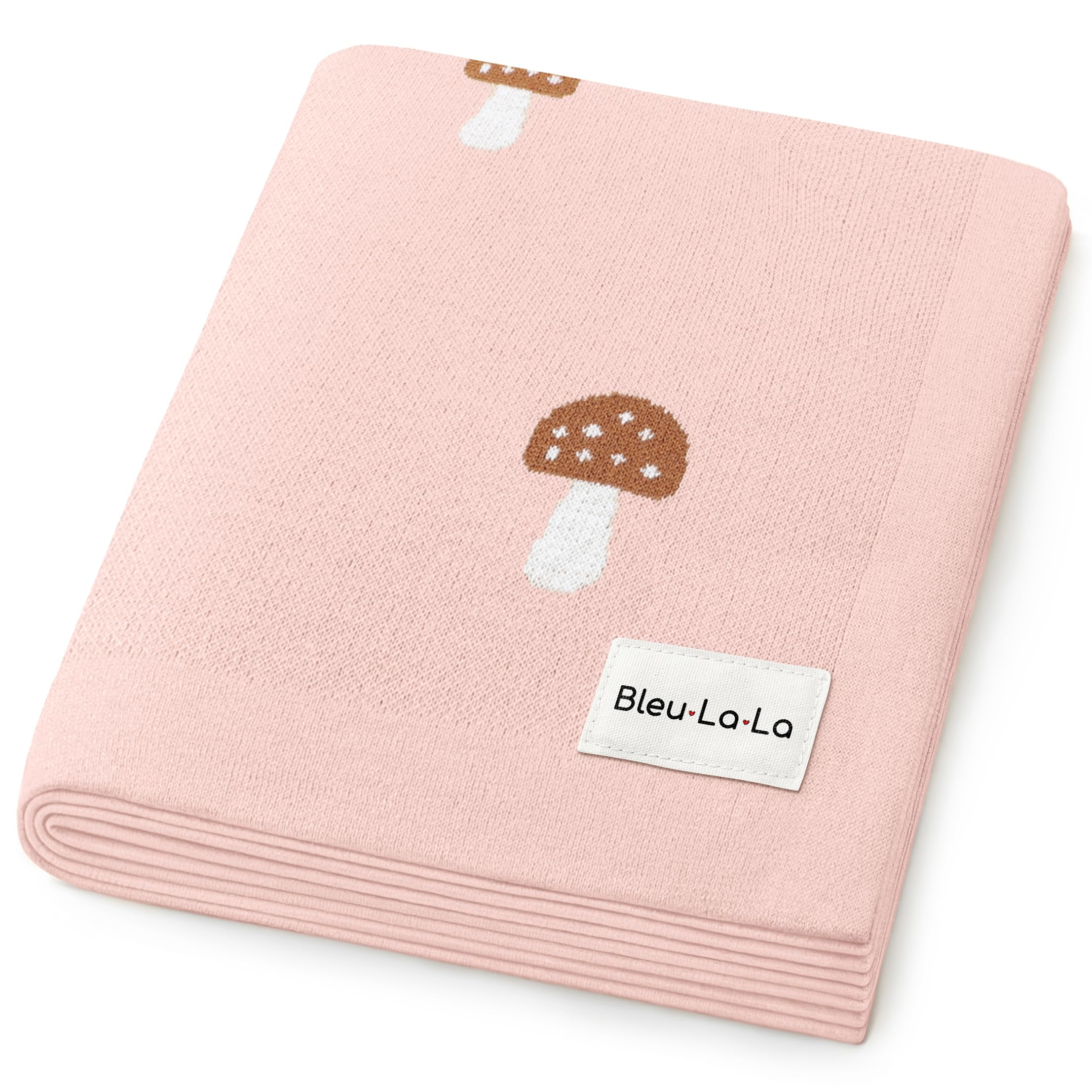 Swaddle Blanket for Girls 100% Cotton Buttery Soft Cozy Receiving Swaddle Crib Stroller Blanket for Shower Gift Registry for Newborns, Infants, Toddlers (Mushroom - Pink)