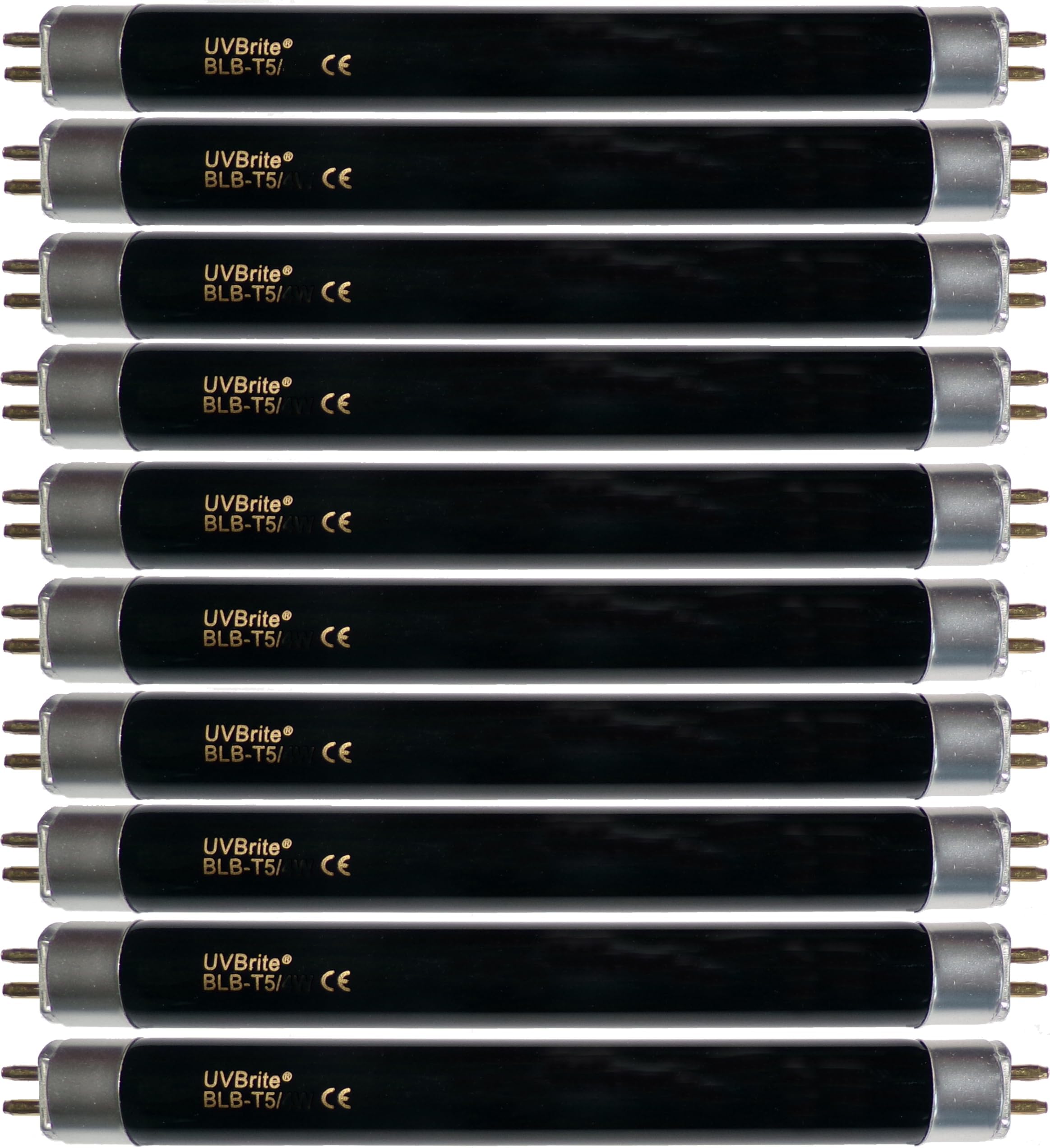 UVBrite® 10-Pack BLB-T5/6W F6 (225mm) F6T5 6 Watt Blacklight Bulb for UV Bank Note Money Checker Safescan 45