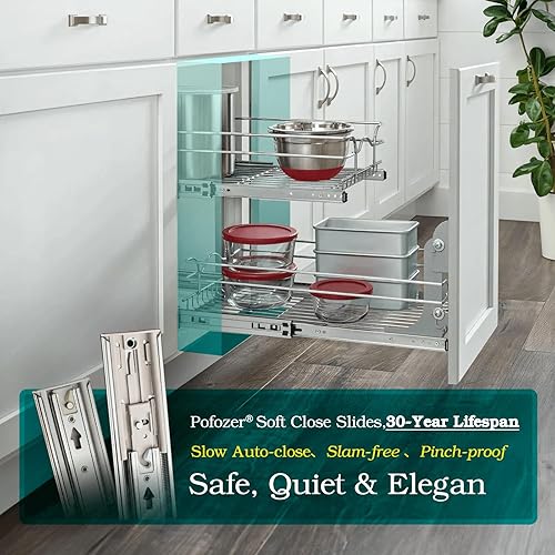 Miniatura 2 de Diapositivas para cajones, resistentes, rodamientos de bolas, extensión completa (cierre suave, 2 pares, 22 pulgadas)