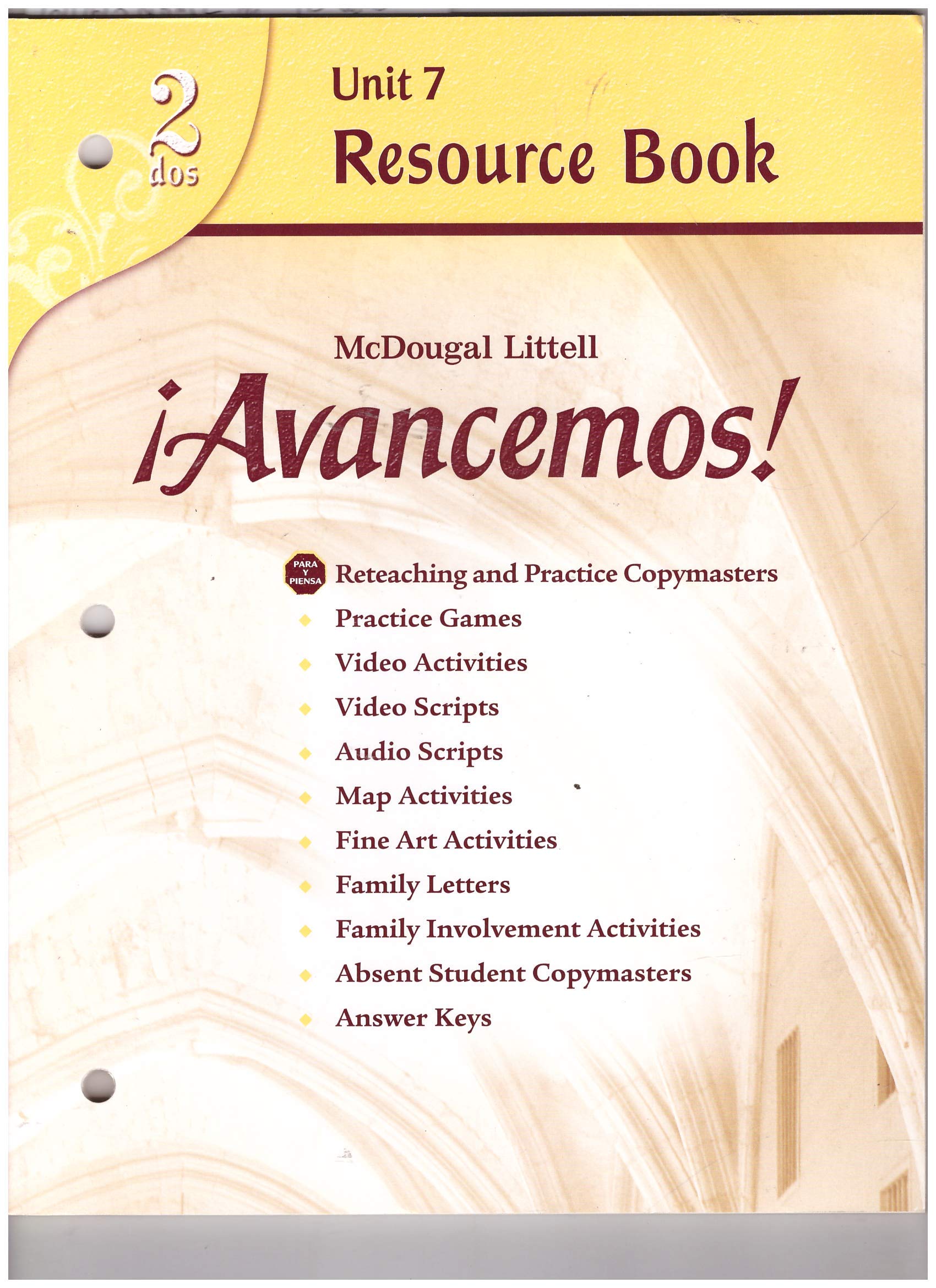 Avancemos! Unit Resource Book 7, Level 2 (Spanish Edition)