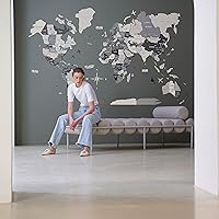 Vista 3 de Mapa del mundo 3D de madera para decoración de casa, decoración de pared 3D para sala de estar, decoración de pared de madera para oficina
