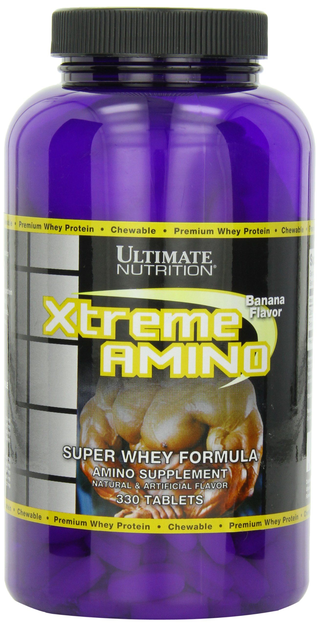 Suplemento dietético Ultimate Nutrition Xtreme Amino, concentrado de proteína de suero, perfil de aminoácidos para ganar masa muscular, 330 comprimidos masticables con sabor