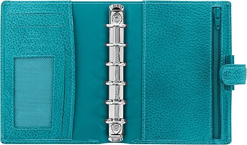 Miniatura 3 de Filofax Finsbury - Organizador de bolsillo, color aguamarina, cuero granulado tradicional, seis anillos, calendario semanal para ver, multilingüe,