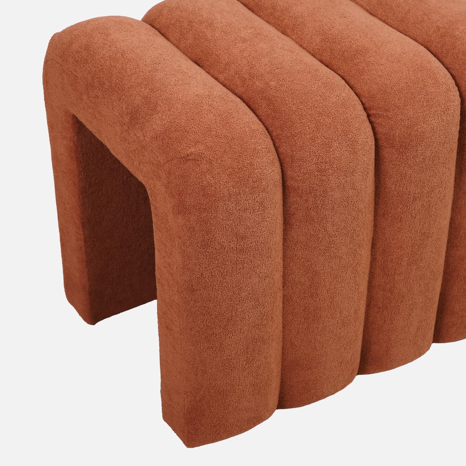 sweeek - Banc. Bout de lit Blanc Contemporain en Tissu Orange